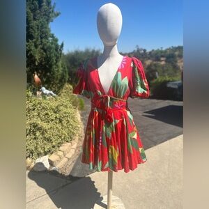 NWT - House of Harlow 1960  printed linen mini dress